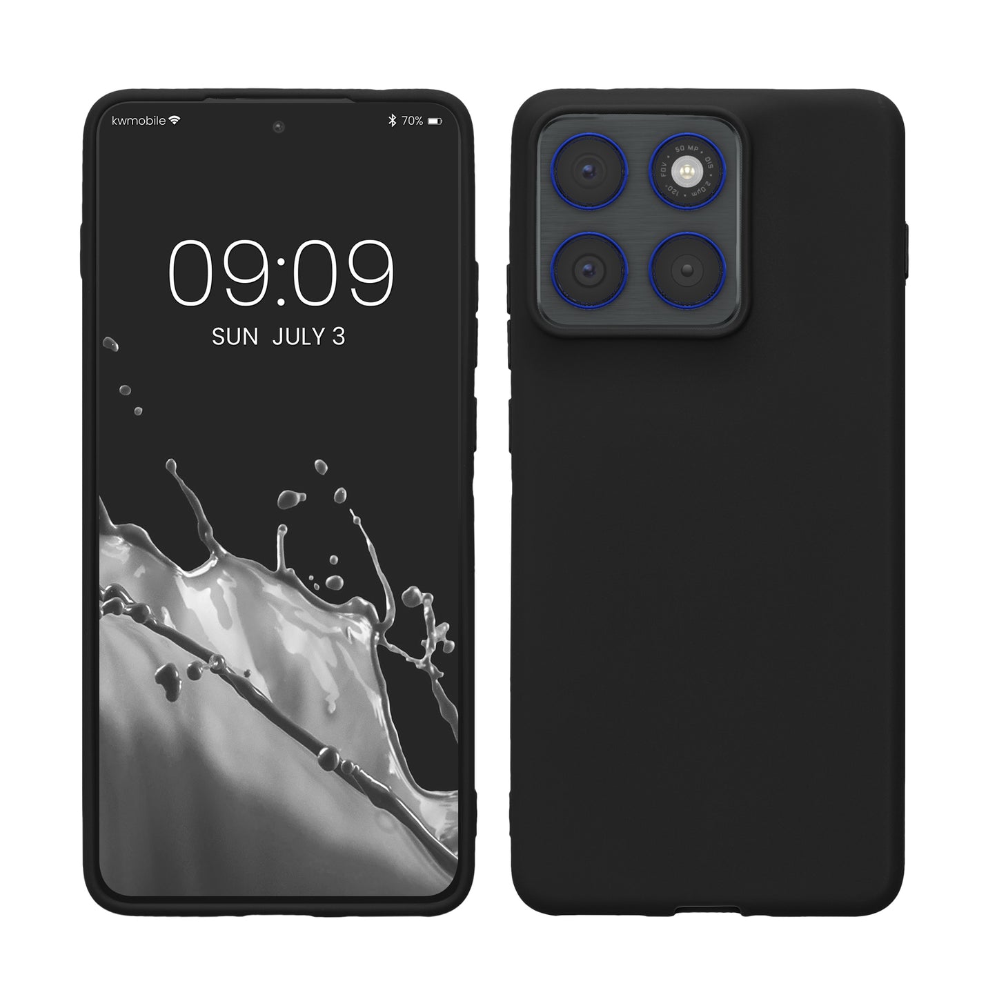 kwmobile Hülle kompatibel mit Motorola Edge 70 Hülle - weiches TPU Silikon Case - Cover geeignet für kabelloses Laden - Schwarz Schwarz  