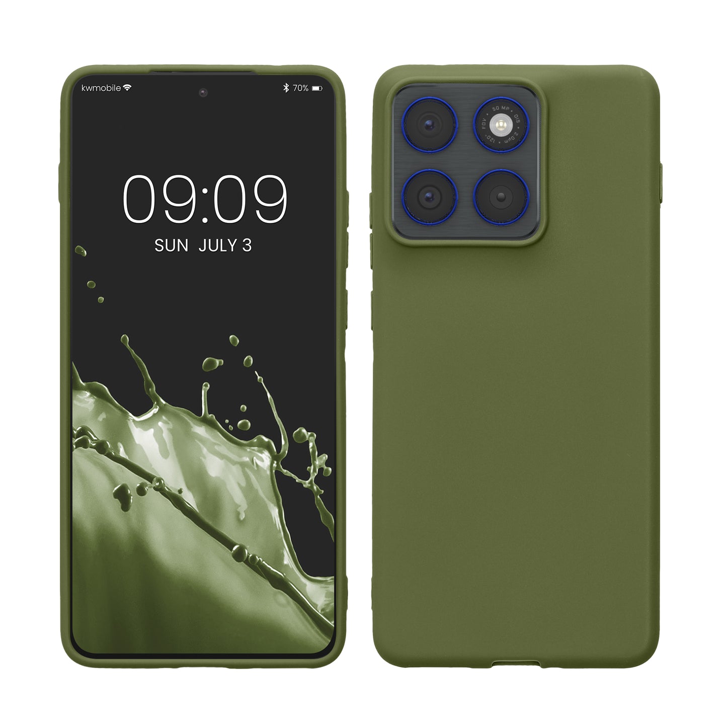 kwmobile Hülle kompatibel mit Motorola Edge 70 Hülle - weiches TPU Silikon Case - Cover geeignet für kabelloses Laden - Grasgrün Grasgrün  