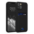 kwmobile Handyhülle kompatibel mit Apple iPhone 13 Hülle - Handy Cover mit Fach für Karten - in Schwarz Schwarz  