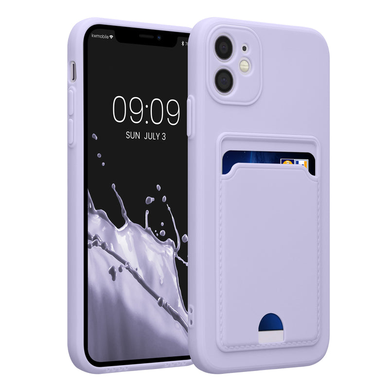 kwmobile Handyhülle kompatibel mit Apple iPhone 11 Hülle - Handy Cover mit Fach für Karten - in Lavendel Lavendel  