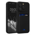 kwmobile Handyhülle kompatibel mit Apple iPhone 16 Pro Hülle - Handy Cover mit Fach für Karten - in Schwarz Schwarz  