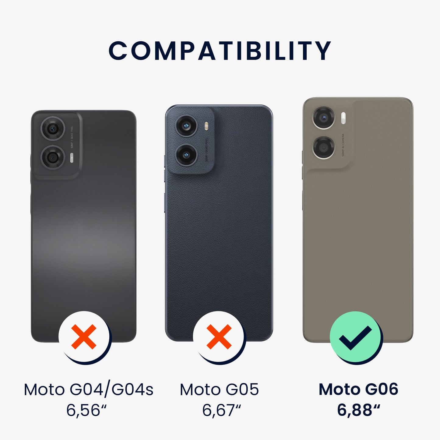 kwmobile Cell Phone Case for Motorola Moto G06 Case - Wireless Charging - Protective Cover