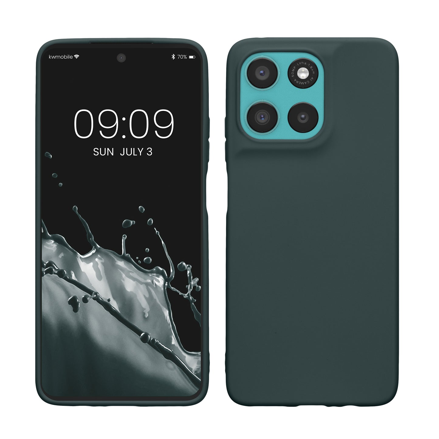kwmobile Hülle kompatibel mit Motorola Moto G57 Power / Moto G67 Power Hülle - weiches TPU Silikon Case - Cover geeignet für kabelloses Laden - Dunkler Schiefer Dunkler Schiefer  