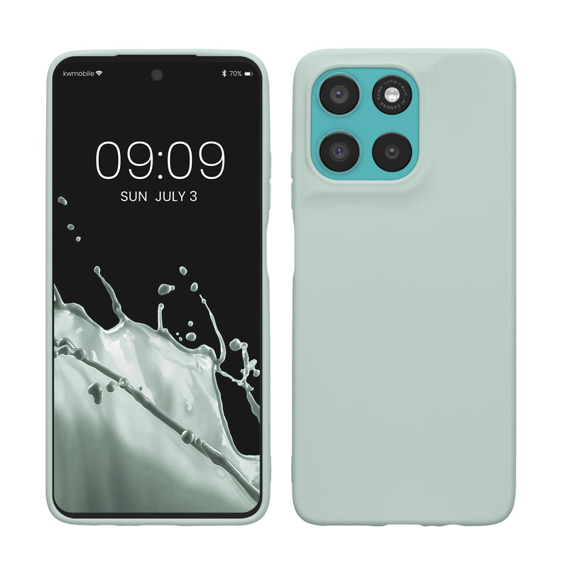kwmobile Hülle kompatibel mit Motorola Moto G57 Power / Moto G67 Power Hülle - weiches TPU Silikon Case - Cover geeignet für kabelloses Laden - Cool Mint Cool Mint  