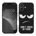 kwmobile Hülle kompatibel mit Apple iPhone 17 - Handyhülle Silikon Case - Don't touch my Phone Weiß Schwarz Weiß  [dsg01]
