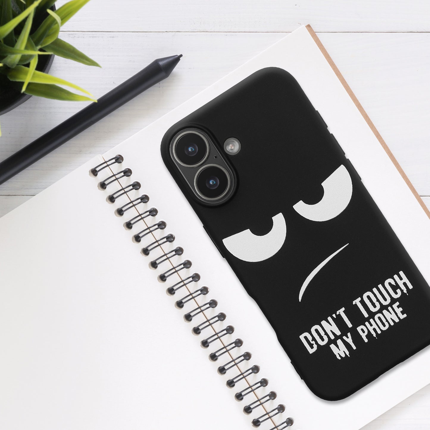 kwmobile Case Compatible with Apple iPhone 17 - Silicone Phone Cover - Don't touch my Phone