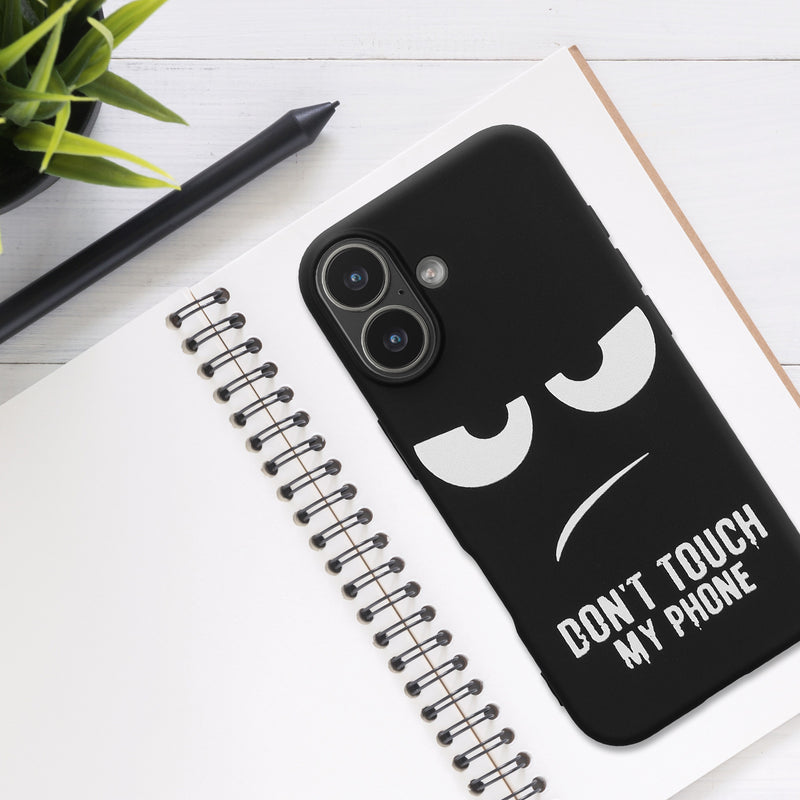 kwmobile Case Compatible with Apple iPhone 17 - Silicone Phone Cover - Don't touch my Phone