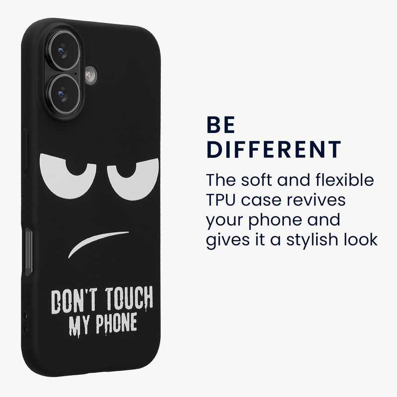 kwmobile Case Compatible with Apple iPhone 17 - Silicone Phone Cover - Don't touch my Phone