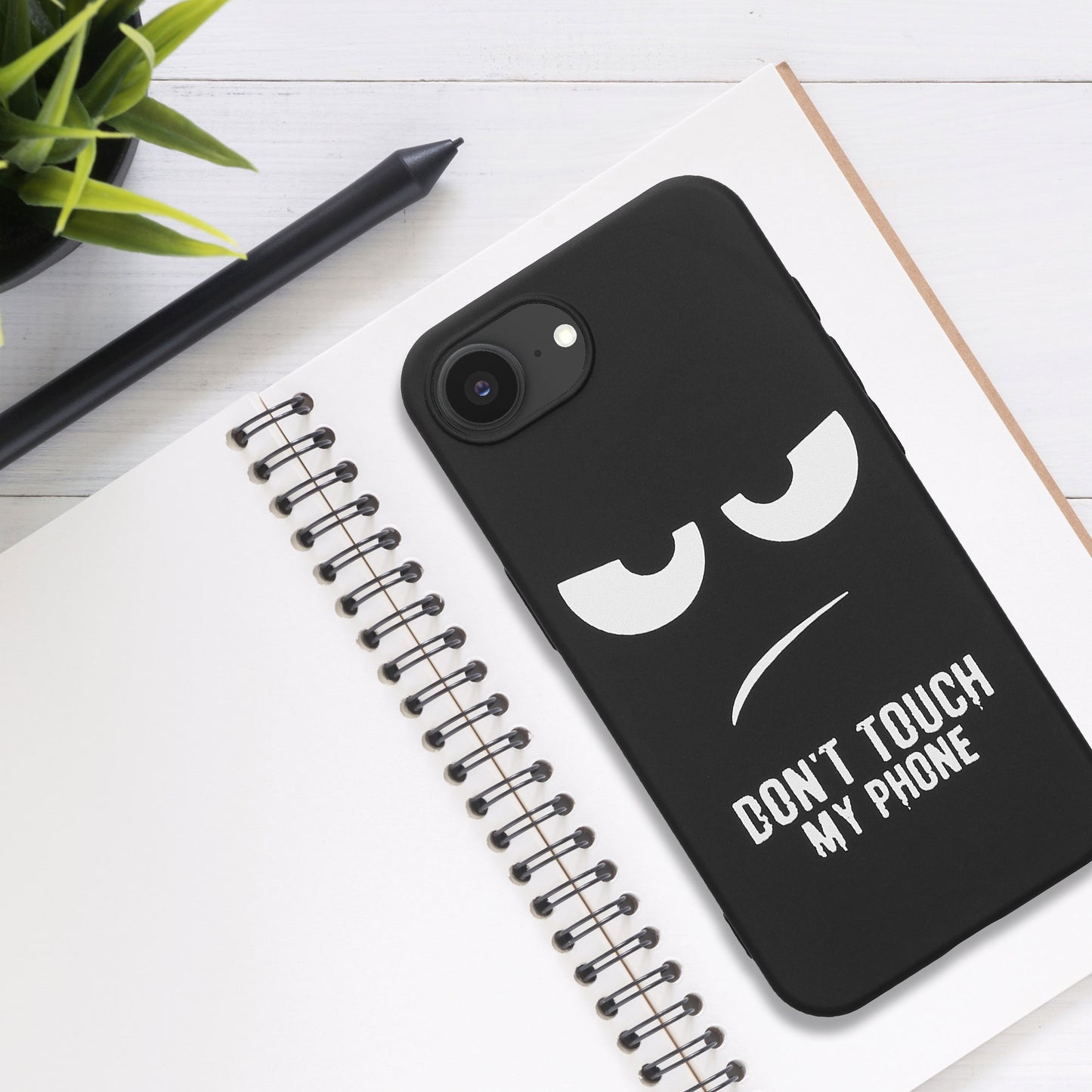 kwmobile Case Compatible with Apple iPhone 17e / iPhone 16e - Silicone Phone Case - Don't touch my Phone