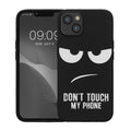 kwmobile Case Compatible with Apple iPhone 13 - Silicone Phone Case - Don't touch my Phone
