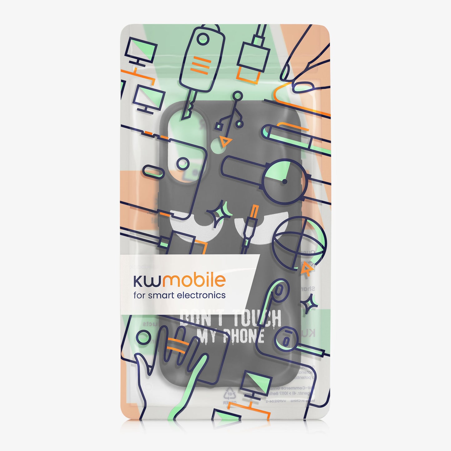 kwmobile Case compatible with Apple iPhone 16 - Silicone Phone Cover - Don't touch my Phone