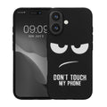 kwmobile Case compatible with Apple iPhone 16 - Silicone Phone Cover - Don't touch my Phone
