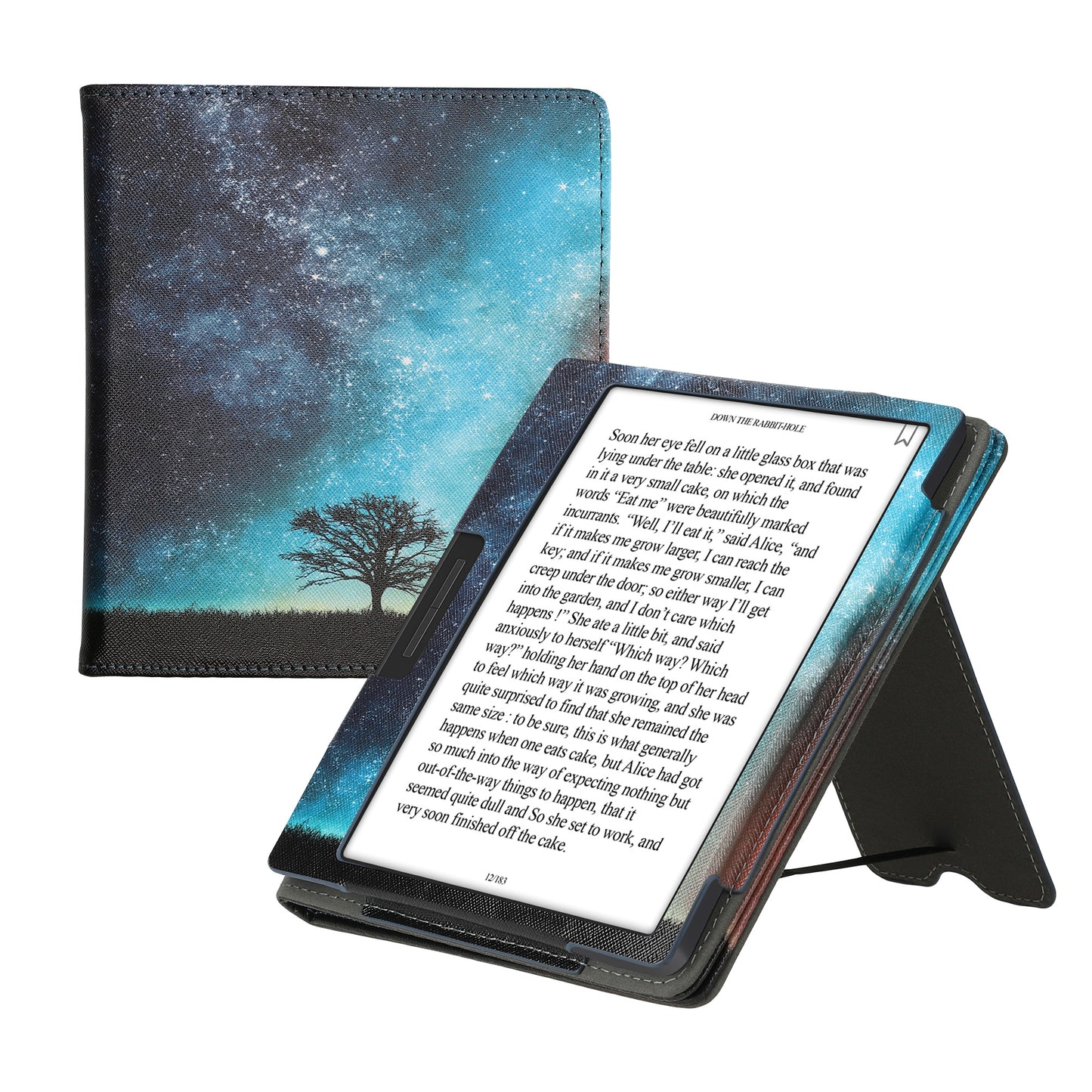 kwmobile Flip Cover compatible with Onyx Boox Leaf 2 - Case with Hand Strap