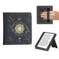 kwmobile Flip Cover kompatibel mit Onyx Boox Leaf 2 - Hülle mit Handschlaufe Tarot Karten Dunkelblau Gelb Schwarz Dunkelblau  [dsg05]