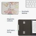 kwmobile Protective Case for Kobo Clara 2E / Tolino Shine 4 Case - eReader Flip Case with Hand Strap and Auto Sleep Function