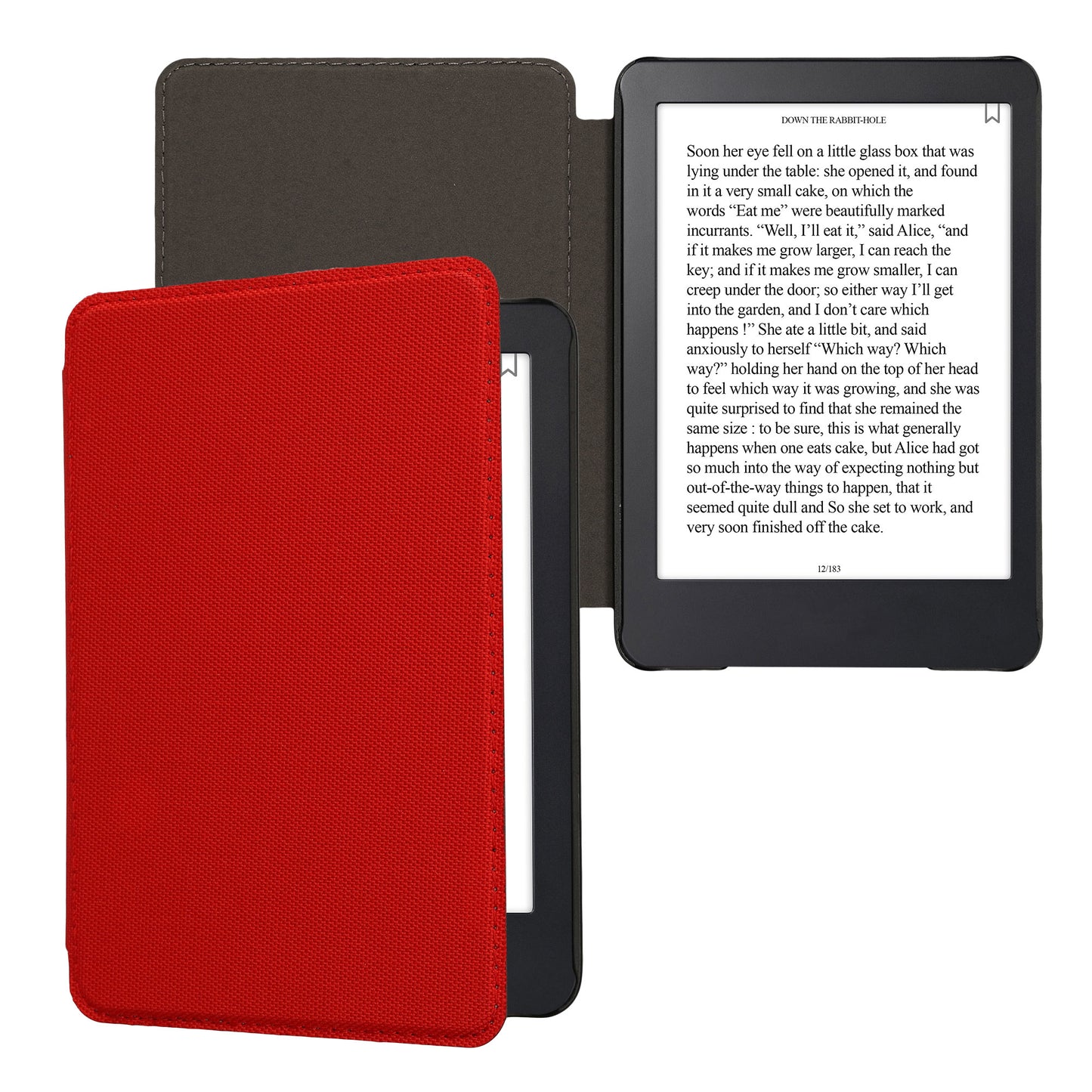 kwmobile Hülle kompatibel mit Amazon Kindle (2022/2024) - Nylon eReader Schutzhülle Cover Case - Rot Rot  