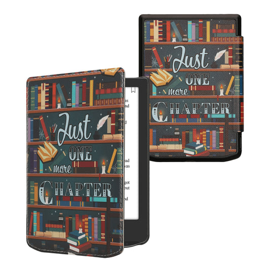 kwmobile Klapphülle kompatibel mit Pocketbook Verse / Verse Lite / Verse Pro / Color / Vivlio Light/Light HD Hülle - eReader Case - Bibliothek Motto Mehrfarbig Mehrfarbig  [dsg01]