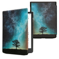 kwmobile Klapphülle kompatibel mit Pocketbook InkPad 4 / Color 3 / Color 2 / Vivlio InkPad 4 / InkPad Color 3 Hülle - eReader Case - Galaxie Baum Wiese Blau Grau Schwarz Blau  [dsg06]