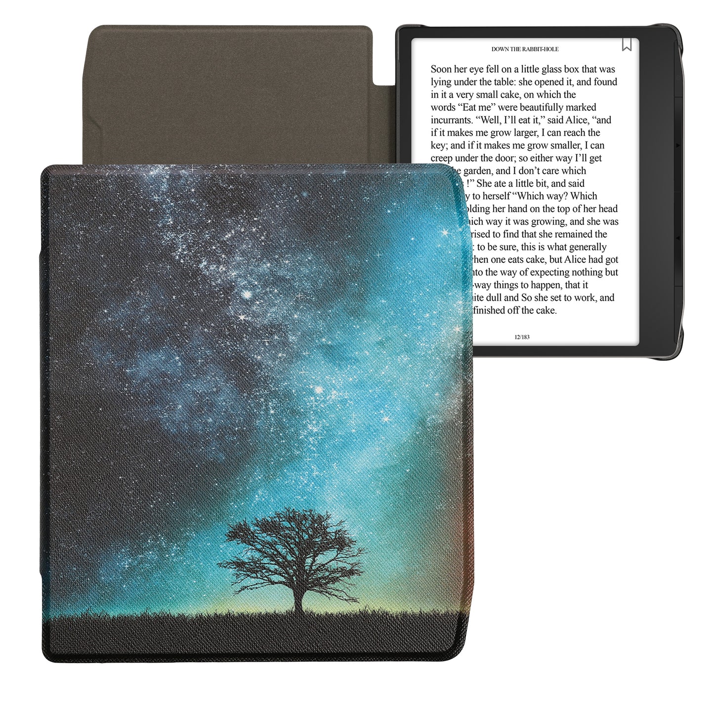 kwmobile Protective Cover for Pocketbook Era / Era Color Case - eReader Flip Case with Auto Sleep Function - Galaxy Tree Meadow