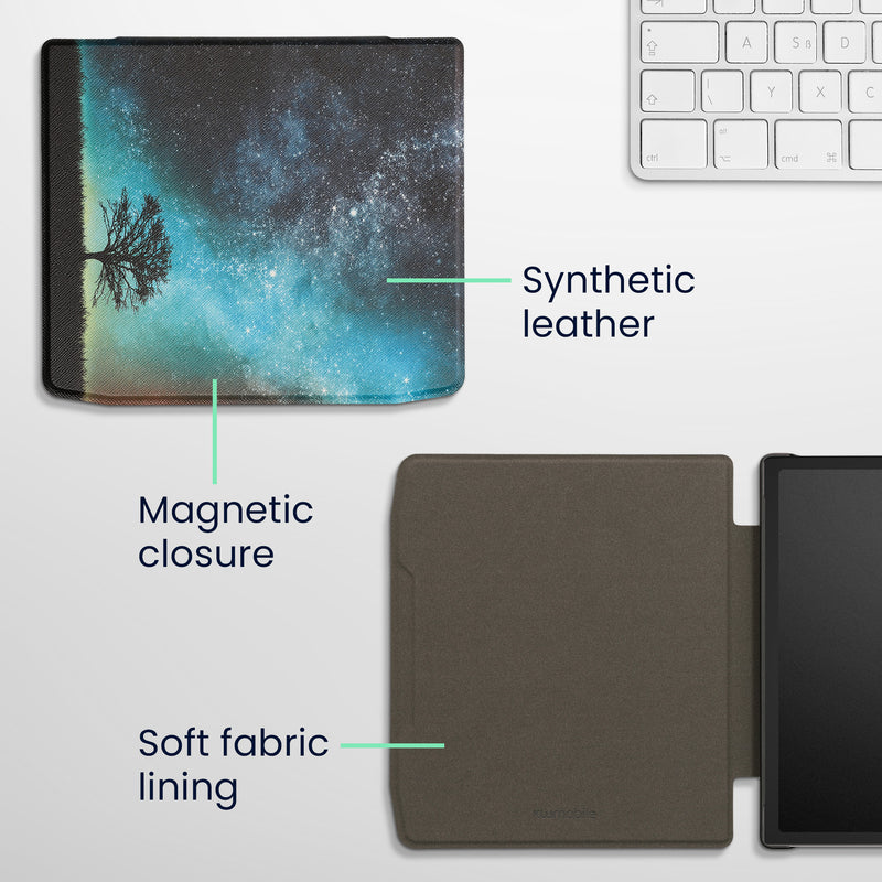 kwmobile Protective Cover for Pocketbook Era / Era Color Case - eReader Flip Case with Auto Sleep Function - Galaxy Tree Meadow