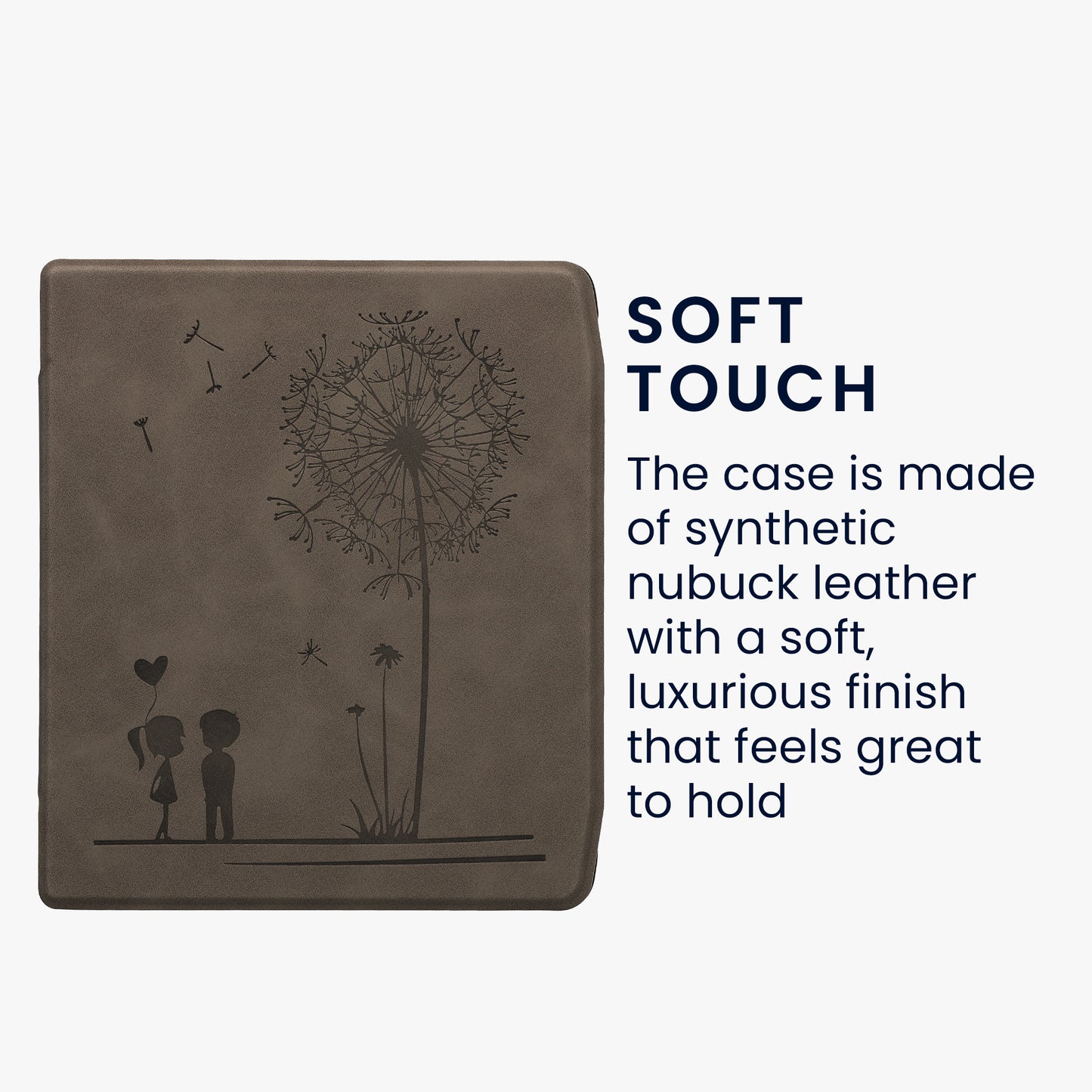 kwmobile Protective Case for Pocketbook Era / Era Color Case - eReader Cover Made of Faux Leather with Auto Sleep Function - Dandelion Love