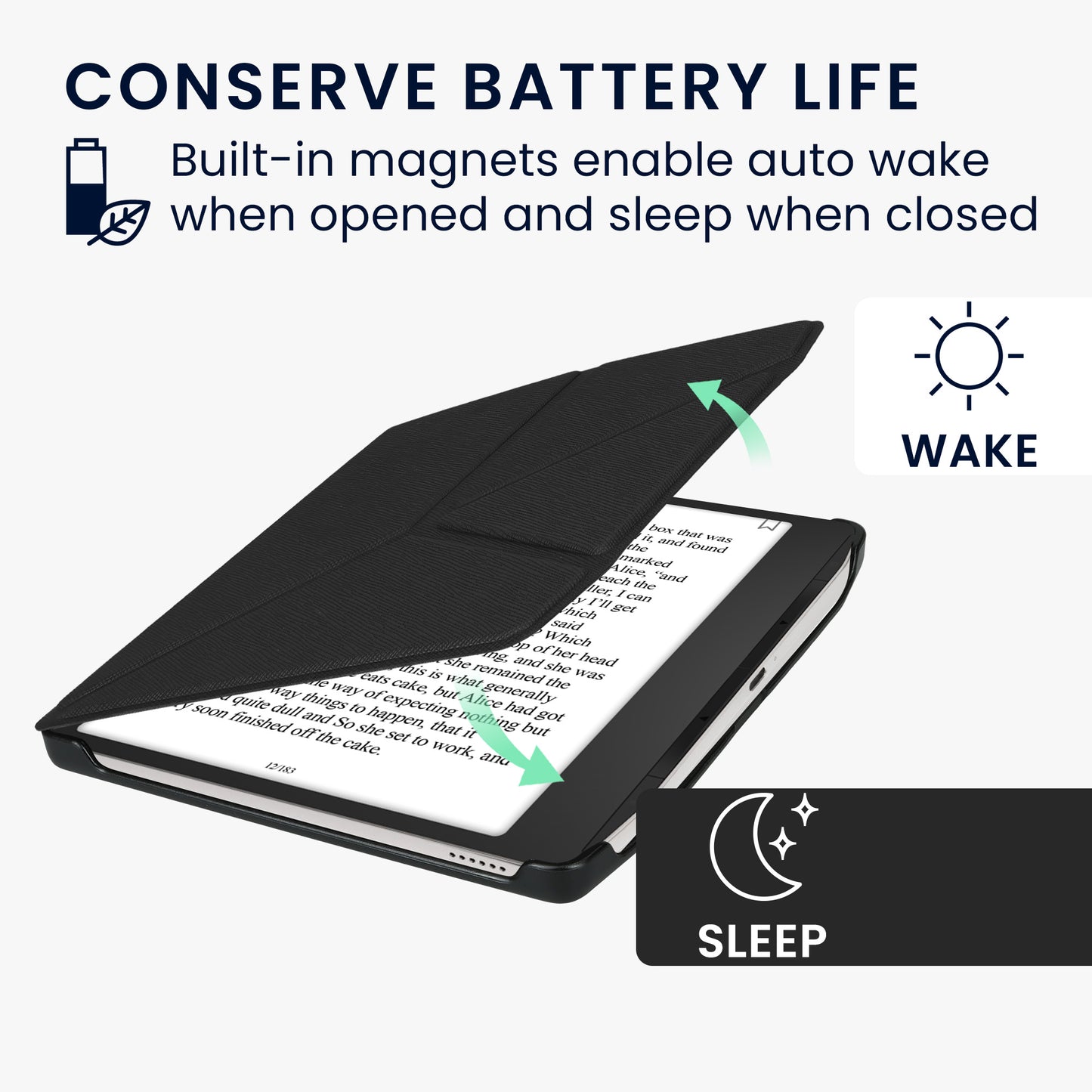 kwmobile Case for Pocketbook Era / Era Color Cover Faux Leather eReader Foldable Case with Auto Sleep Function Cover with Stand