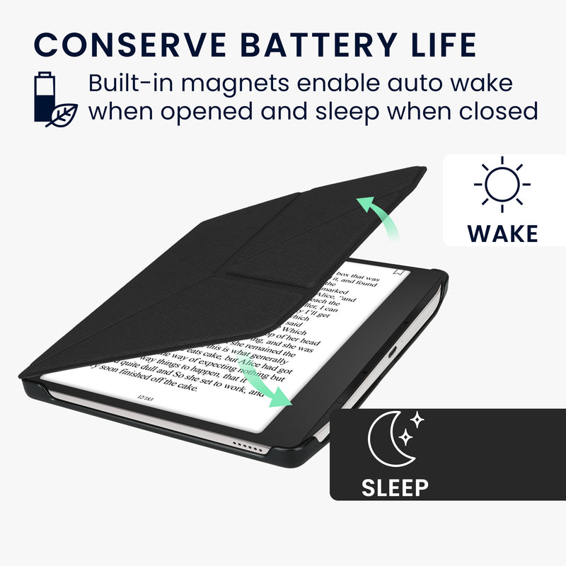 kwmobile Case for Pocketbook Era / Era Color Cover Faux Leather eReader Foldable Case with Auto Sleep Function Cover with Stand