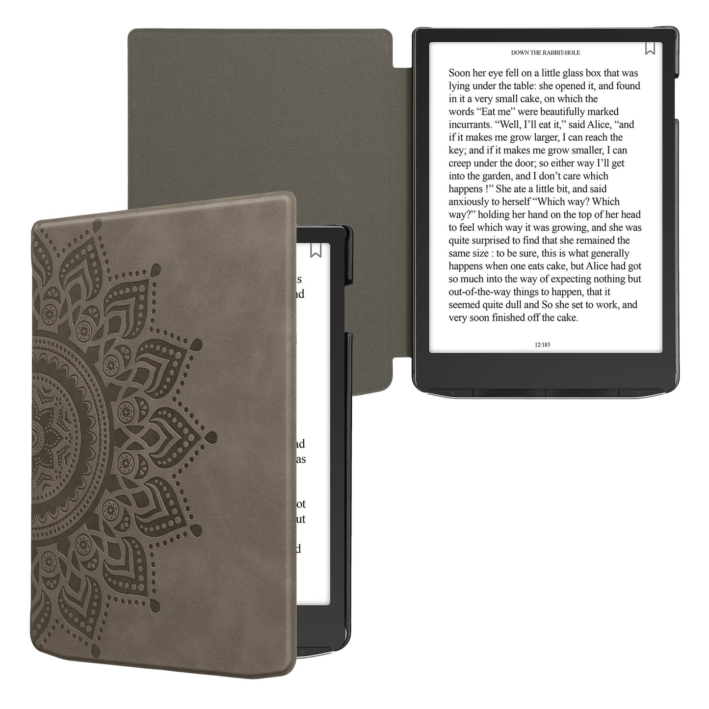 kwmobile Protective Case for Pocketbook InkPad 4 / Color 3 / Color 2 / Vivlio InkPad 4 / InkPad Color 3 Case - Faux Leather eReader Cover with Auto Sleep Function