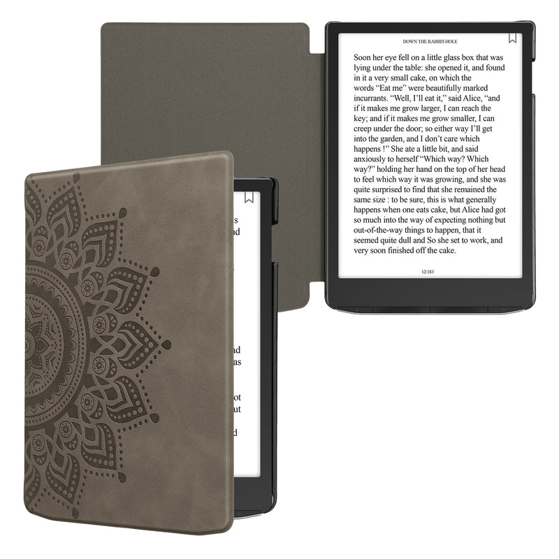 kwmobile Protective Case for Pocketbook InkPad 4 / Color 3 / Color 2 / Vivlio InkPad 4 / InkPad Color 3 Case - Faux Leather eReader Cover with Auto Sleep Function
