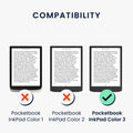 kwmobile Protective Case for Pocketbook InkPad 4 / Color 3 / Color 2 / Vivlio InkPad 4 / InkPad Color 3 Case - Faux Leather eReader Cover with Auto Sleep Function