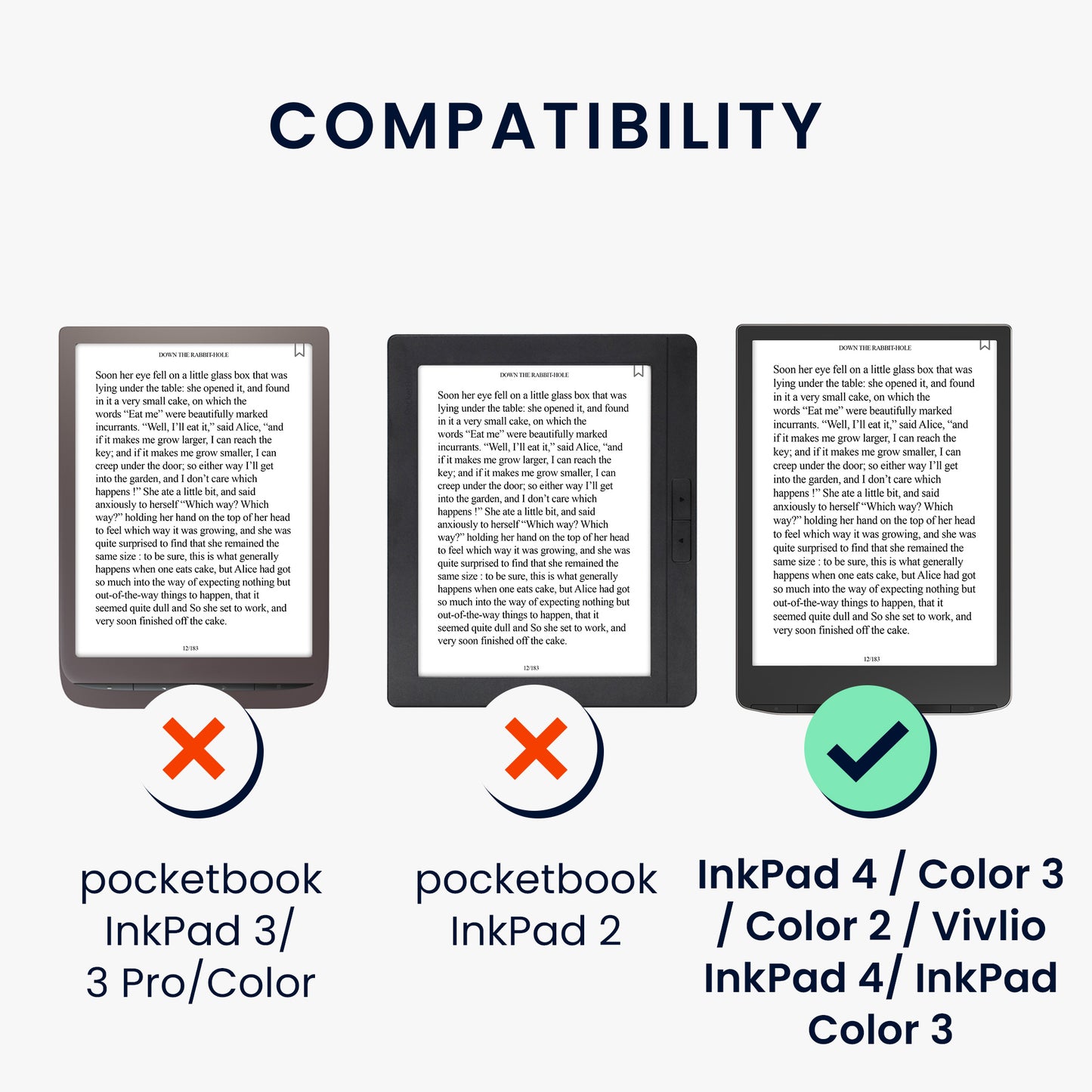 kwmobile Case for Pocketbook InkPad 4 / Color 3 / Color 2 / Vivlio InkPad 4 / InkPad Color 3 - eReader Flip Cover with Auto Sleep Function - Stand Case
