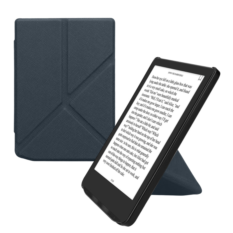 kwmobile Hülle kompatibel mit Pocketbook Verse / Verse Lite / Verse Pro / Color / Vivlio Light/Light HD Hülle - Kunstleder Case - eReader Schutzhülle - Cover Dunkelblau Dunkelblau  