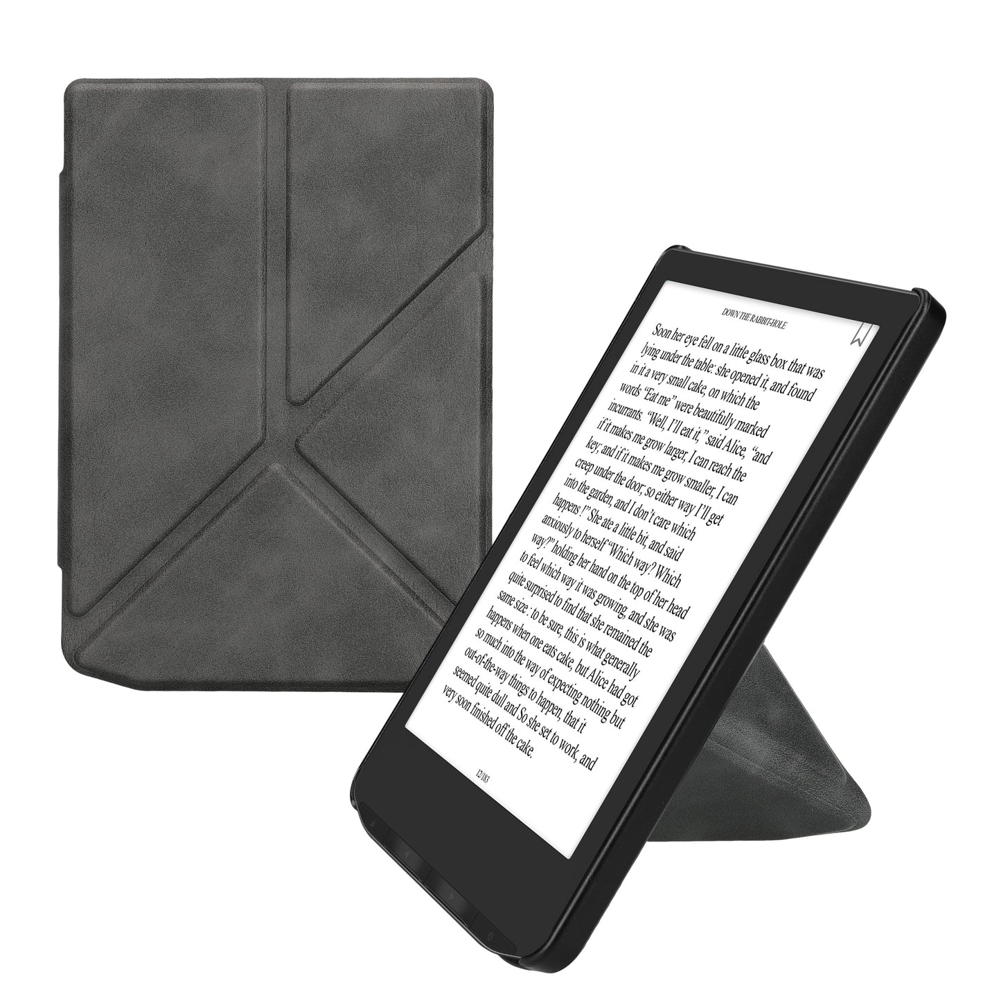 kwmobile Hülle kompatibel mit Pocketbook Verse / Verse Lite / Verse Pro / Color / Vivlio Light/Light HD Hülle - Kunstleder Case - eReader Schutzhülle - Cover Anthrazit Anthrazit  