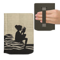 kwmobile Klapphülle kompatibel mit Pocketbook Verse / Verse Lite / Verse Pro / Color / Vivlio Light/Light HD Hülle - Flipcase für den eReader mit Handschlaufe - Lesende Frau Schwarz Beige Schwarz  [dsg02]