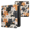 kwmobile Klapphülle kompatibel mit Kobo Kobo Libra Colour / Tolino Vision Color Hülle - eReader Case - Katzen Orange Schwarz Weiß Orange  [dsg02]