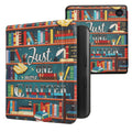 kwmobile Klapphülle kompatibel mit Kobo Kobo Libra Colour / Tolino Vision Color Hülle - eReader Case - Bibliothek Motto Mehrfarbig Mehrfarbig  [dsg04]