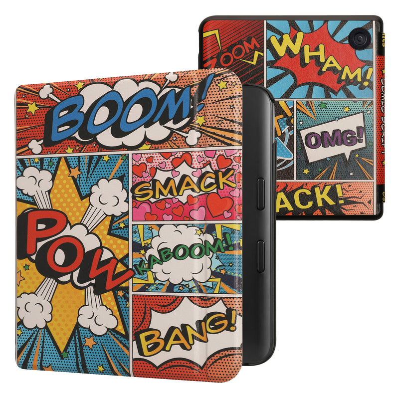 kwmobile Klapphülle kompatibel mit Kobo Kobo Libra Colour / Tolino Vision Color Hülle - eReader Case - Comic Symbole Mehrfarbig Mehrfarbig  [dsg13]