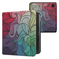 kwmobile Klapphülle kompatibel mit Kobo Kobo Libra Colour / Tolino Vision Color Hülle - eReader Case - Farbrausch Pink Blau Grün Pink  [dsg16]