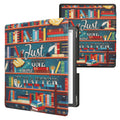 kwmobile Klapphülle kompatibel mit Amazon Kindle Scribe (2022/2024) Hülle - eReader Case - Bibliothek Motto Mehrfarbig Mehrfarbig  [dsg01]
