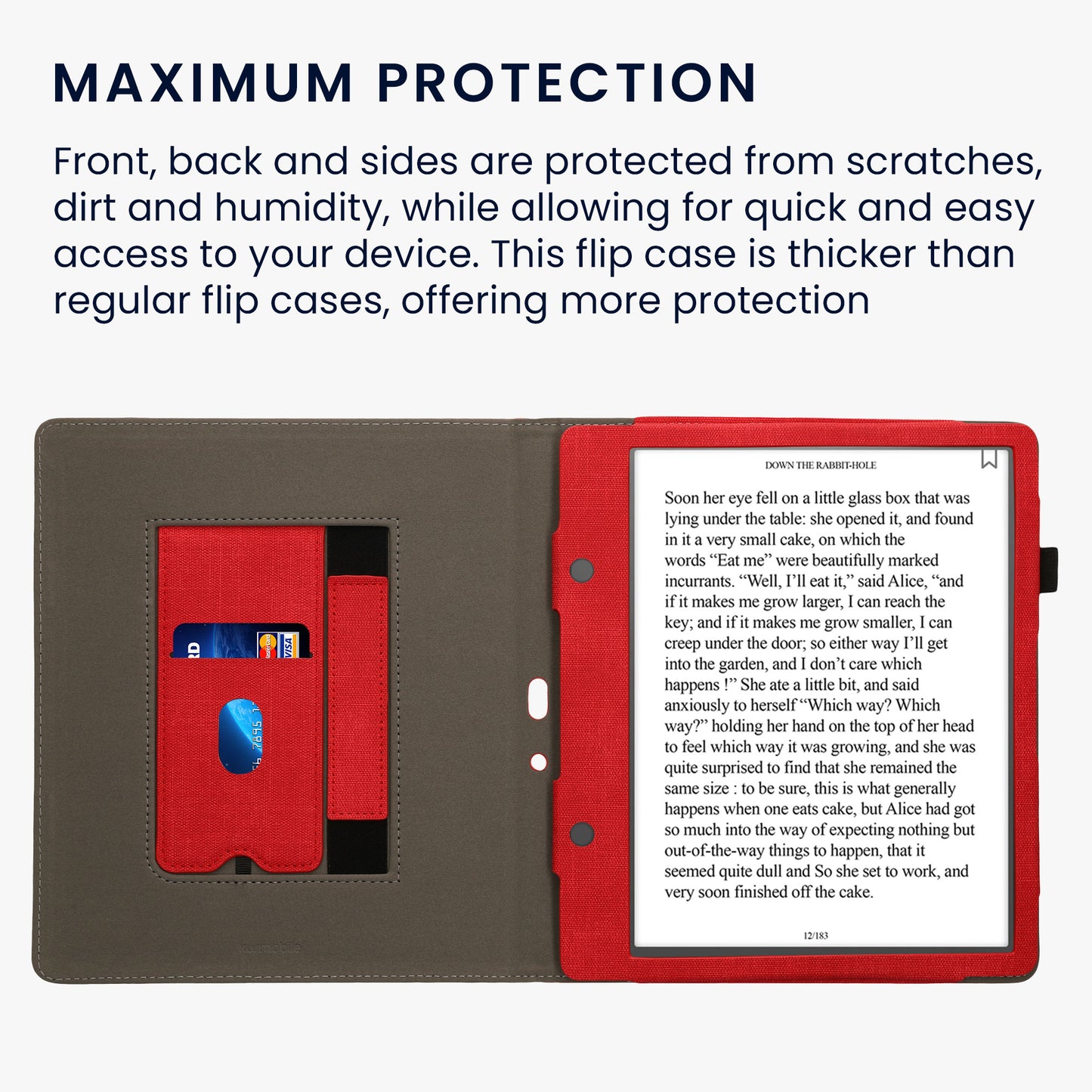 kwmobile Case Compatible with Amazon Kindle Scribe (2022/2024) Case - Flip Case with Hand Strap - Cover