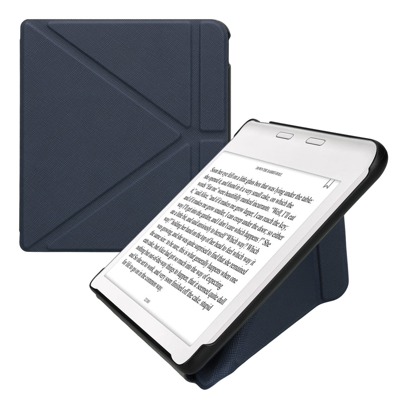 kwmobile Hülle kompatibel mit Kobo Kobo Libra Colour / Tolino Vision Color Hülle - Kunstleder Case - eReader Schutzhülle - Cover Dunkelblau Dunkelblau  