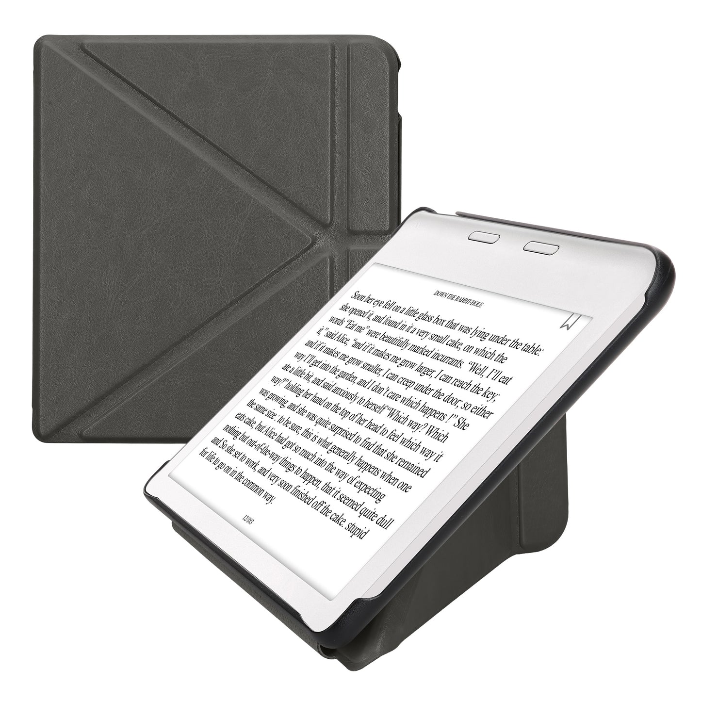 kwmobile Hülle kompatibel mit Kobo Kobo Libra Colour / Tolino Vision Color Hülle - Kunstleder Case - eReader Schutzhülle - Cover Anthrazit Anthrazit  