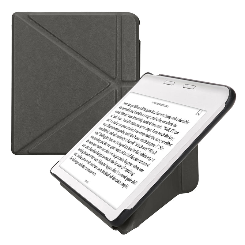 kwmobile Hülle kompatibel mit Kobo Kobo Libra Colour / Tolino Vision Color Hülle - Kunstleder Case - eReader Schutzhülle - Cover Anthrazit Anthrazit  