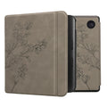 kwmobile Hülle kompatibel mit Kobo Kobo Libra Colour / Tolino Vision Color Hülle - Kunstleder Cover - Magnolien Grau Grau  [dsg03]