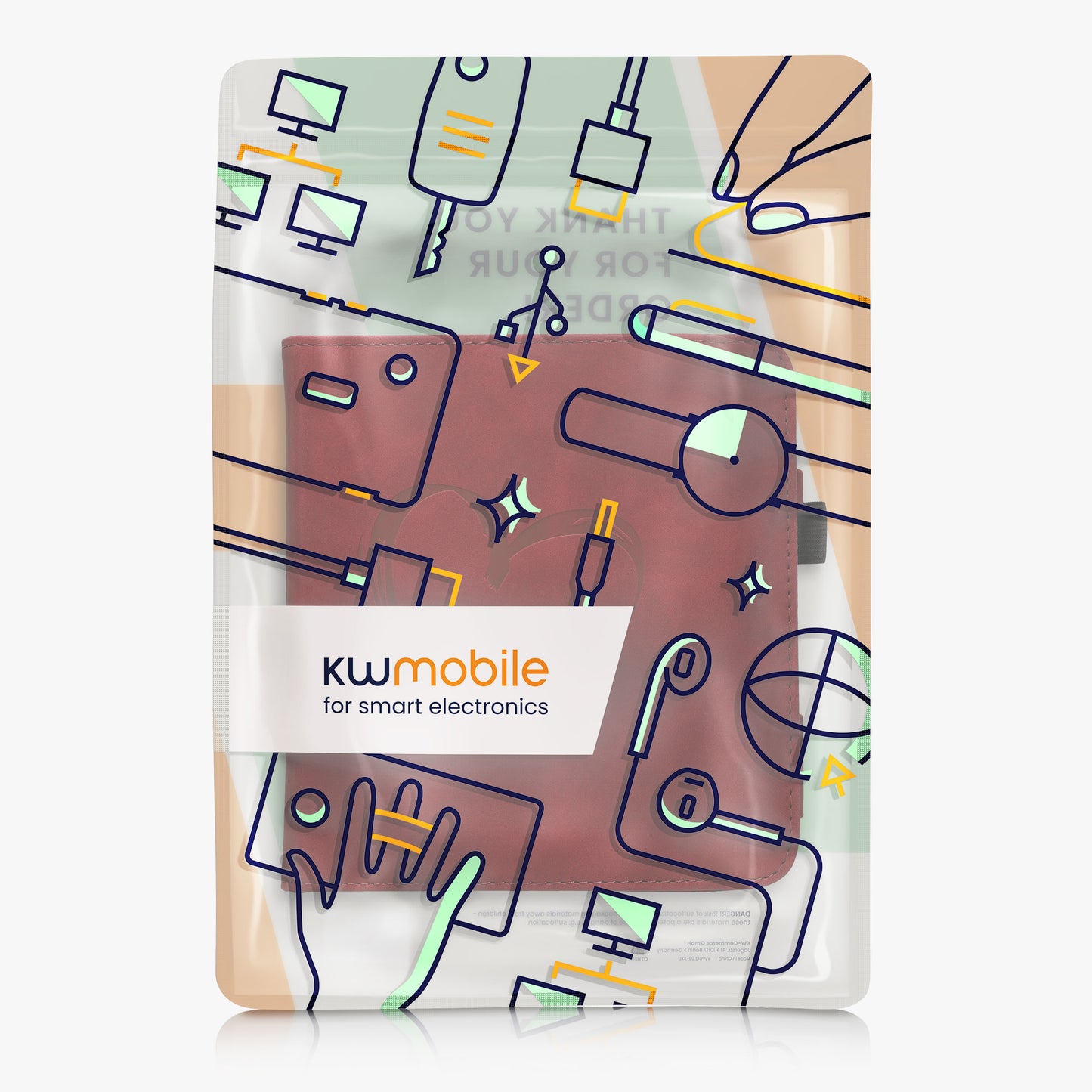 kwmobile Protective Case Compatible with Kobo Libra Colour / Tolino Vision Color Flip Case - Cover with Hand Strap