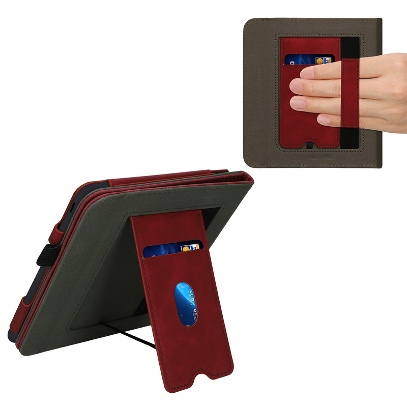 kwmobile Protective Case Compatible with Kobo Libra Colour / Tolino Vision Color Flip Case - Cover with Hand Strap
