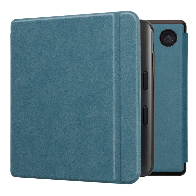 kwmobile Klapphülle kompatibel mit Kobo Kobo Libra Colour / Tolino Vision Color Hülle - eReader Case aus Kunstleder - Cover - Petrol Petrol  