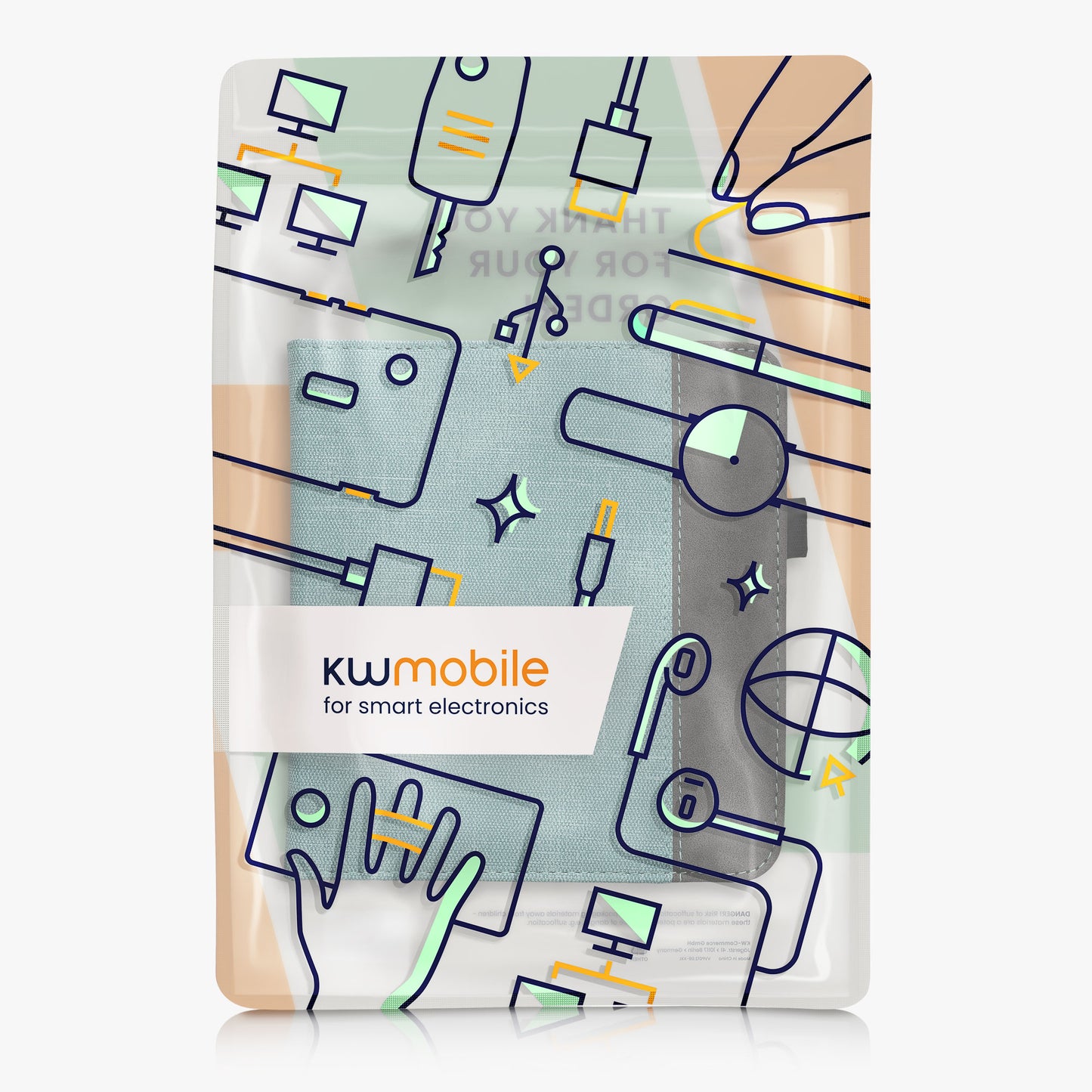 kwmobile Case Compatible with Kobo Libra Colour / Tolino Vision Color Case - Flip Case with Hand Strap - Faux Leather Cover