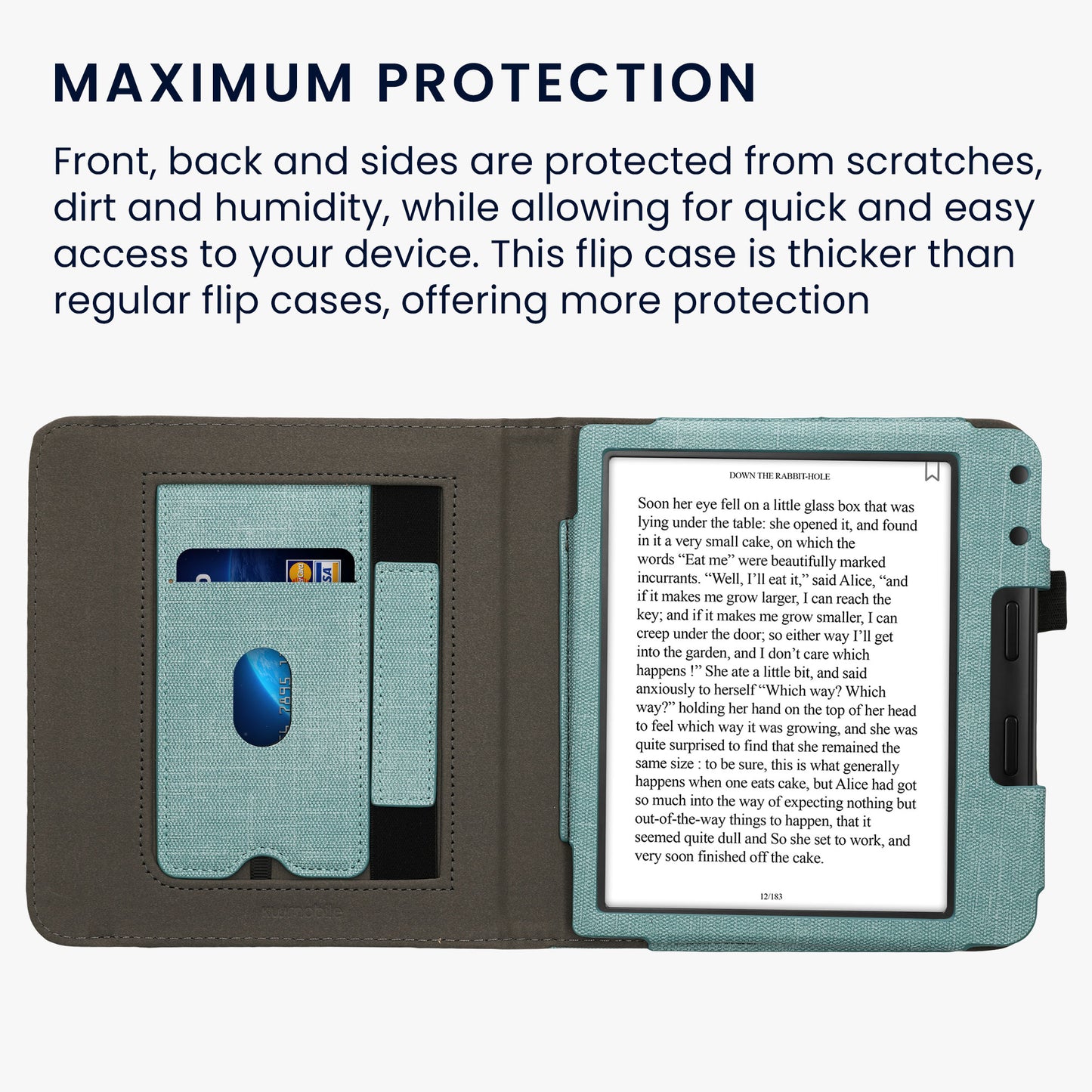 kwmobile Case Compatible with Kobo Libra Colour / Tolino Vision Color Case - Flip Case with Hand Strap - Faux Leather Cover