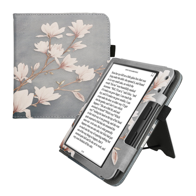 kwmobile Flip Cover compatible with Kobo Libra Colour / Tolino Vision Color - Case with Hand Strap